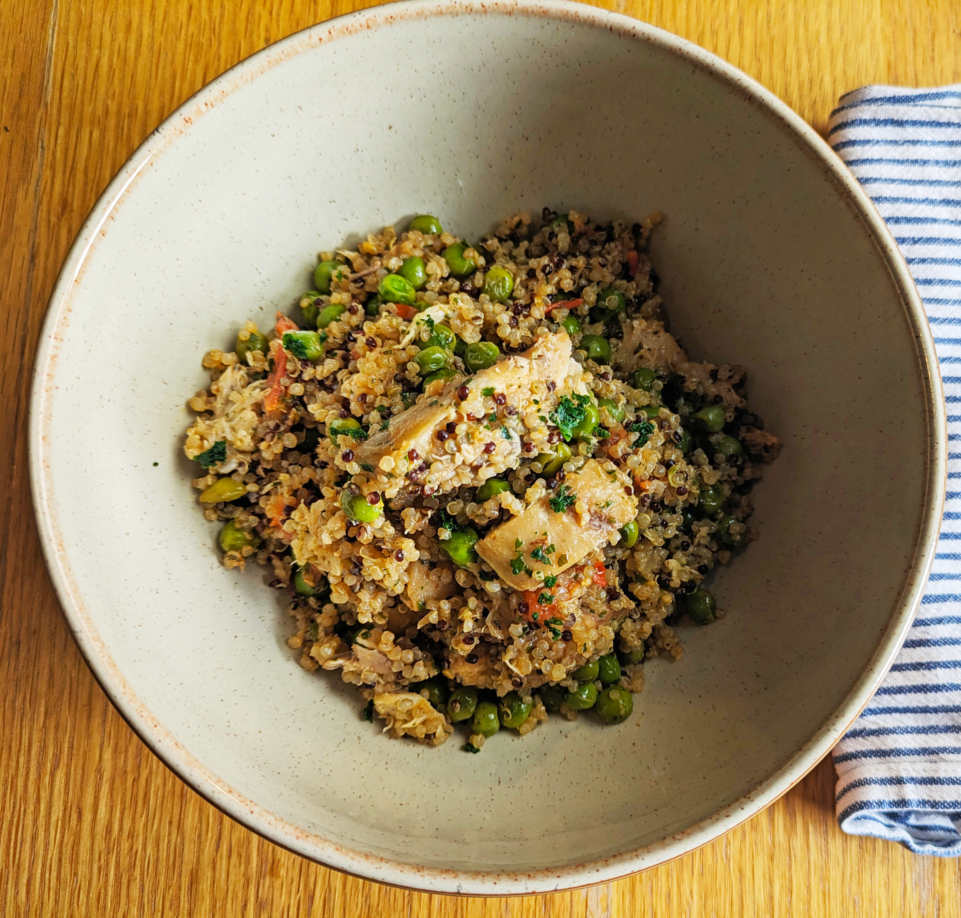 Mackerel Quinoa in a bowl